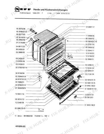 Взрыв-схема плиты (духовки) Neff 1114842005 1484/251F - Схема узла 02