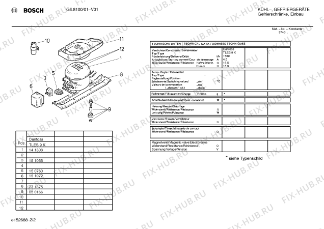 Взрыв-схема холодильника Bosch GIL8100 - Схема узла 02