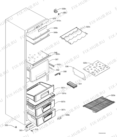 Взрыв-схема холодильника Aeg Electrolux S65388KG1 - Схема узла Housing 001