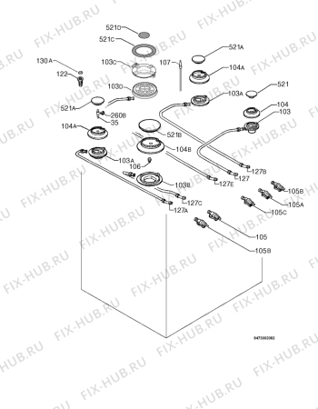 Взрыв-схема плиты (духовки) Zoppas PX955AMS - Схема узла Functional parts 267