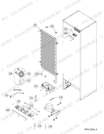 Схема №4 WTH5244 NFM с изображением Элемент корпуса для холодильника Whirlpool 482000010031