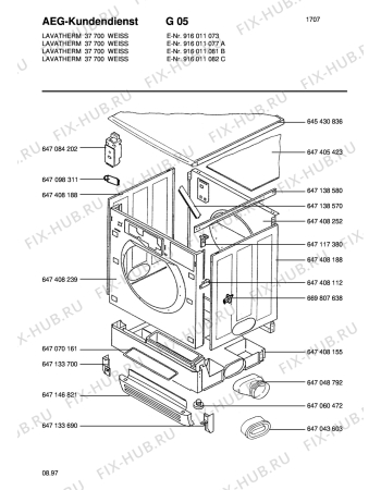 Взрыв-схема стиральной машины Aeg LTH37700DK - Схема узла Section1