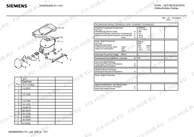 Взрыв-схема холодильника Siemens KI20R440IE - Схема узла 03