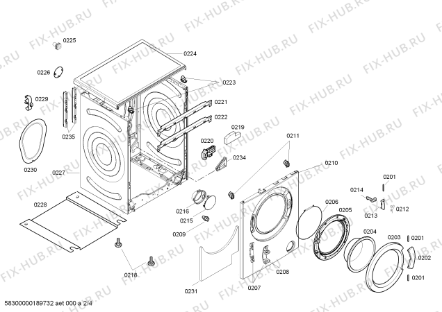 Схема №4 WM08E1R80W IQ100 6.5kg с изображением Модуль управления для стиралки Siemens 00792247