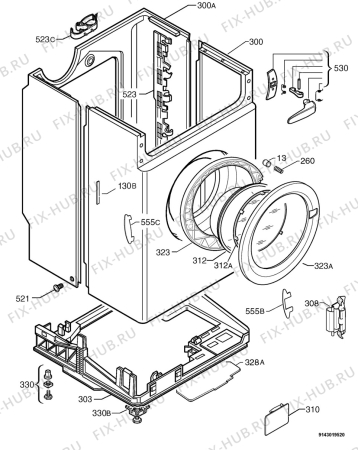 Взрыв-схема стиральной машины Electrolux EWS1200 - Схема узла Housing 001