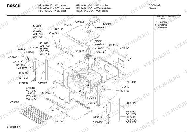 Взрыв-схема холодильника Bosch HBL446AUC - Схема узла 04