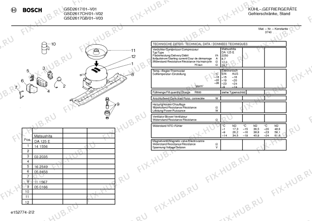 Взрыв-схема холодильника Bosch GSD2617CH - Схема узла 02