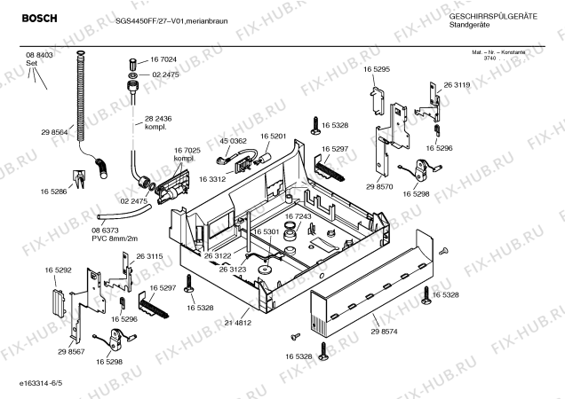 Взрыв-схема посудомоечной машины Bosch SGS4450FF - Схема узла 05