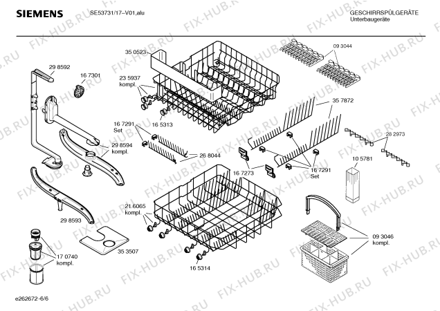 Взрыв-схема посудомоечной машины Siemens SE53731 - Схема узла 06