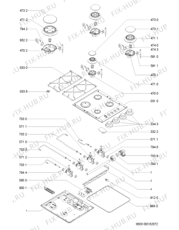 Схема №1 AKL 703/NA с изображением Затычка для плиты (духовки) Whirlpool 481244039212