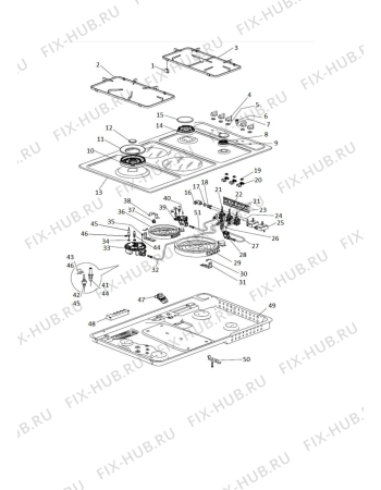 Схема №1 PIM942ASTIX (F075029) с изображением Труба для плиты (духовки) Indesit C00287466