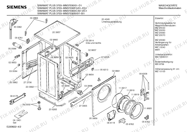 Схема №4 WM37030SI SIWAMAT PLUS 3703 с изображением Панель для стиралки Siemens 00285284