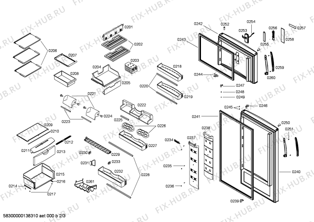 Взрыв-схема холодильника Bosch KSU447736G - Схема узла 02