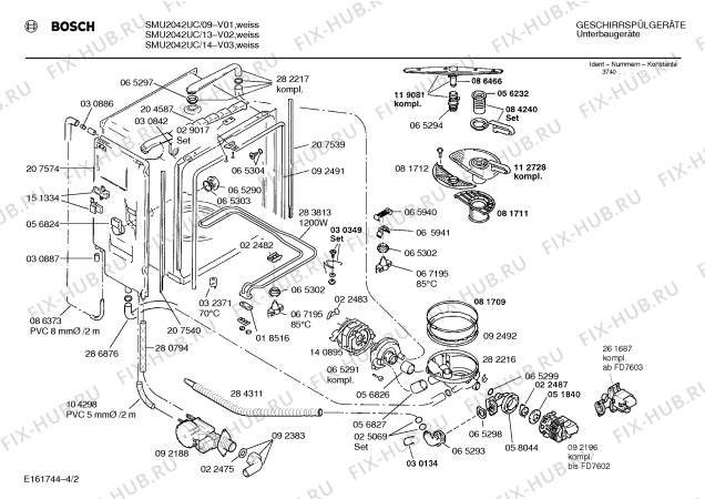 Схема №4 SMU3032UC с изображением Цоколь для посудомоечной машины Bosch 00282487