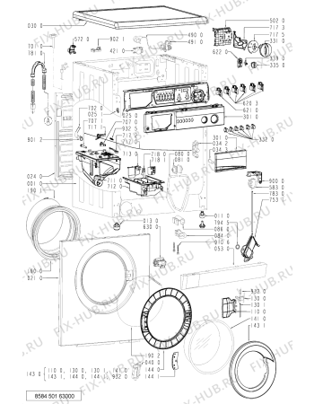 Схема №2 AWP 800 с изображением Переключатель (таймер) для стиралки Whirlpool 481228219341