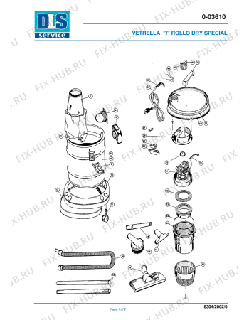 Схема №1 ROLLO DRY SPECIAL с изображением Фиксатор для пылесоса DELONGHI VT207061