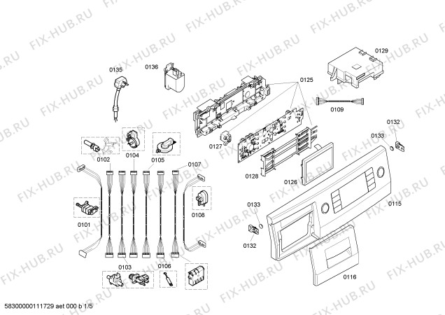 Схема №5 WIQ1633EU serie IQ 1633 с изображением Силовой модуль для стиралки Siemens 00496997