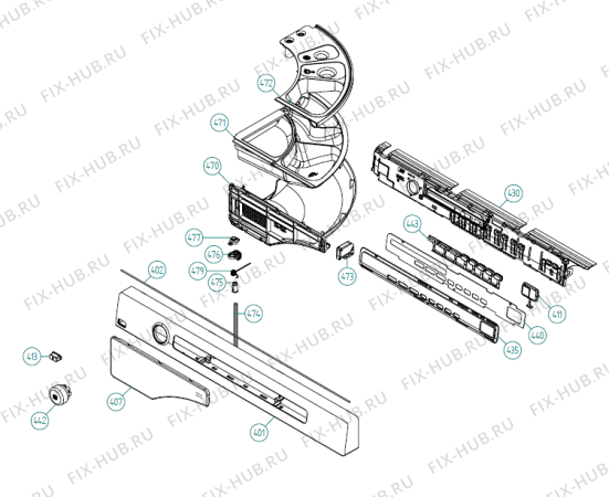 Взрыв-схема стиральной машины Asko W6863 RU   -Titanium (402743, WM60.2) - Схема узла 04