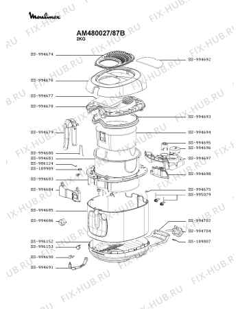 Схема №1 AM480027/87A с изображением Провод для тостера (фритюрницы) Moulinex SS-994704