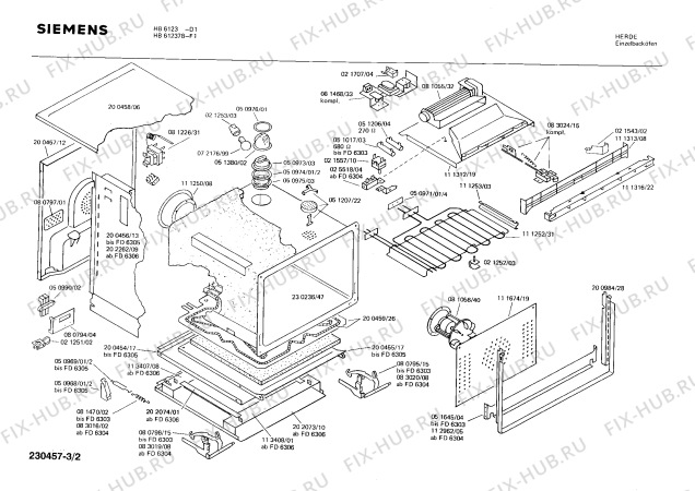 Схема №3 HB612478 с изображением Крюк для плиты (духовки) Bosch 00022237