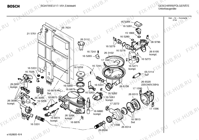 Взрыв-схема посудомоечной машины Bosch SGI4705EU - Схема узла 04