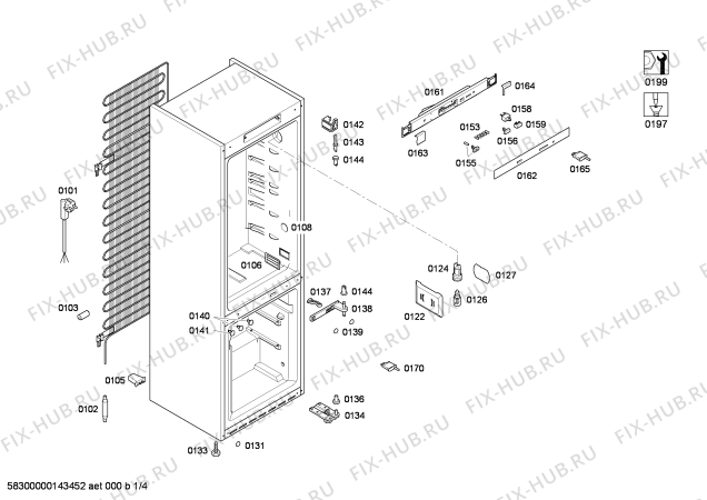 Схема №4 KG39NV93 с изображением Дверь морозильной камеры для холодильника Siemens 00683707