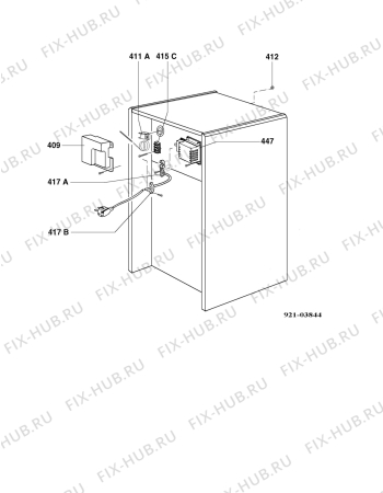 Взрыв-схема холодильника Electrolux RE226D - Схема узла Armature/fitting