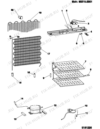 Взрыв-схема холодильника Ariston SZ411 (F022258) - Схема узла