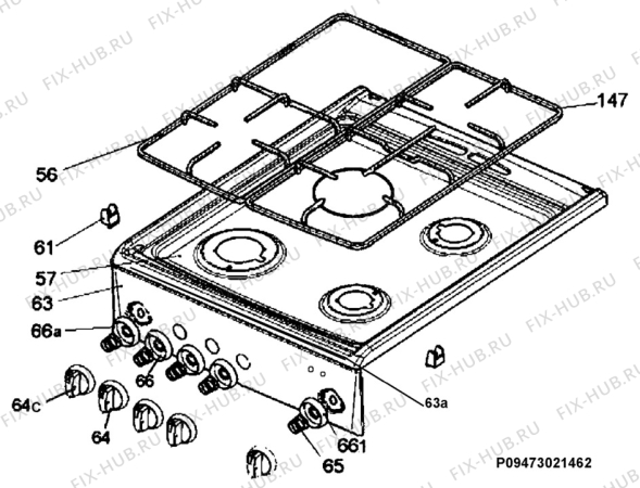 Взрыв-схема плиты (духовки) Faure CMC4012W - Схема узла Section 4