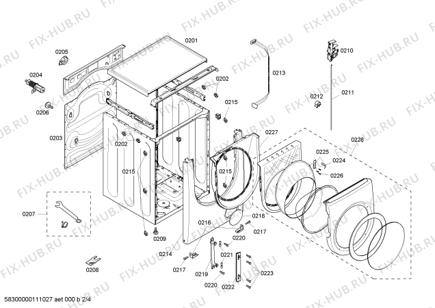 Схема №4 WFMB3200UC с изображением Клапан для стиральной машины Bosch 00498242