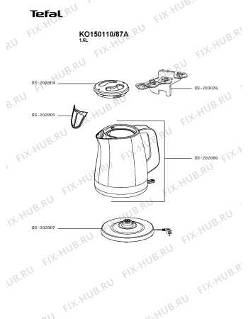 Схема №1 KO150110/87A с изображением Всякое для чайника (термопота) Tefal SS-203076