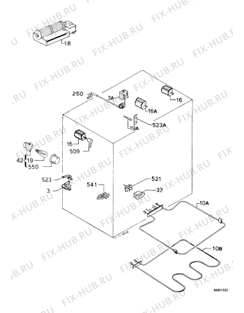 Взрыв-схема плиты (духовки) Alno AHE4071NN - Схема узла Functional parts