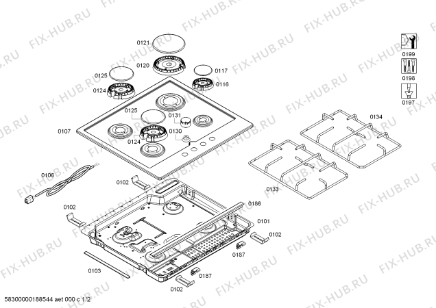 Схема №2 EC615PC80N ENC.EC615PC80N 4G SE60F IH5 с изображением Варочная панель для электропечи Siemens 00682747