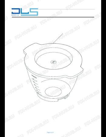 Взрыв-схема кухонного комбайна KENWOOD KVC3103W KITCHEN MACHINE - CHEF - Схема узла 4