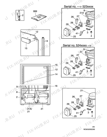 Взрыв-схема холодильника Husqvarna Electrolux QT4539RW - Схема узла C10 Cold, users manual