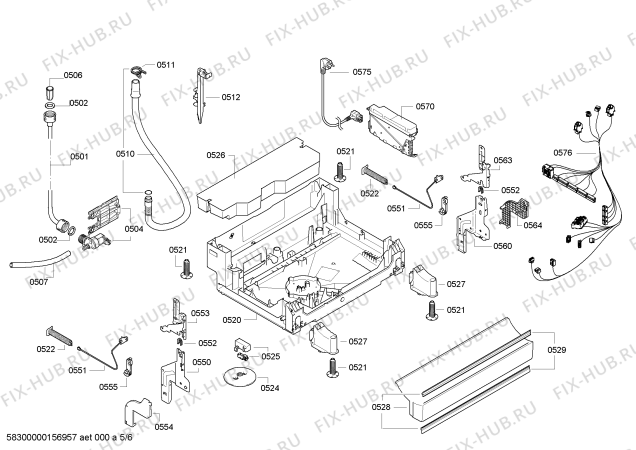 Взрыв-схема посудомоечной машины Bosch SMS50E32FF - Схема узла 05