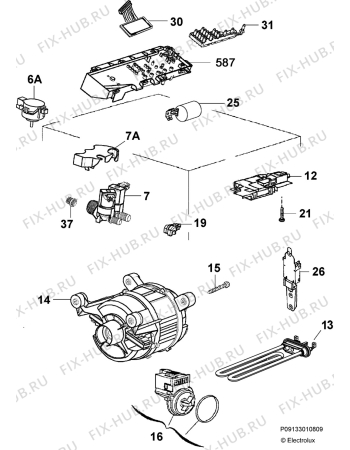 Взрыв-схема стиральной машины Zoppas PWQ61230A - Схема узла Electrical equipment 268