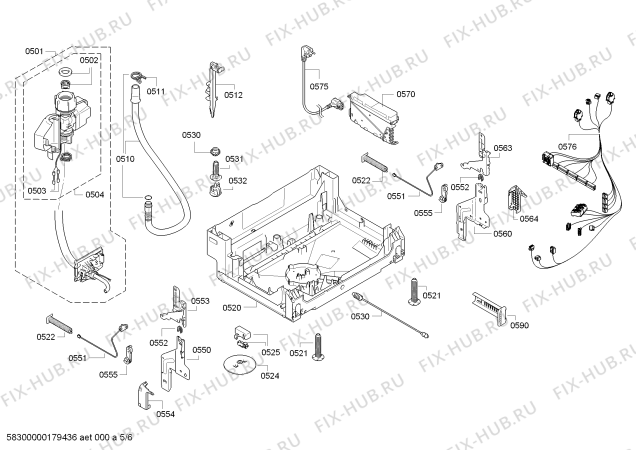 Схема №6 S41U69N3EU с изображением Передняя панель для электропосудомоечной машины Bosch 00745273