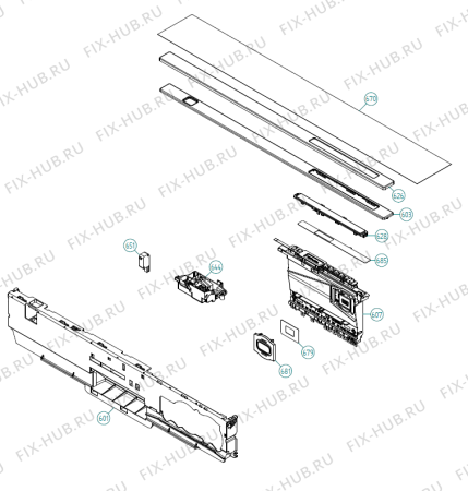 Взрыв-схема посудомоечной машины Asko D5654 TW   -Stainless (401552, DW90.2) - Схема узла 06