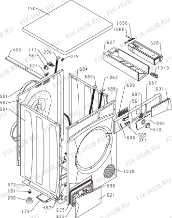 Схема №4 D82426BK (293008, SPK2) с изображением Декоративная панель для стиралки Gorenje 295911