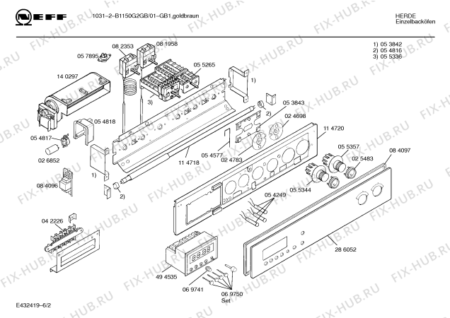 Схема №6 B1150W2GB 10312 с изображением Инструкция по эксплуатации для духового шкафа Bosch 00516904