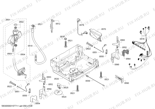 Взрыв-схема посудомоечной машины Bosch SMI40M02SK - Схема узла 05