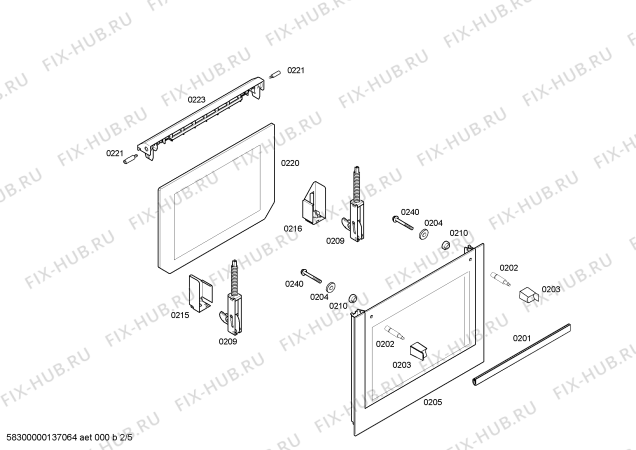 Взрыв-схема плиты (духовки) Bosch HBA43T350 H.BO.NP.L2D.IN.GLASS.B3/.X.E0_C/// - Схема узла 02