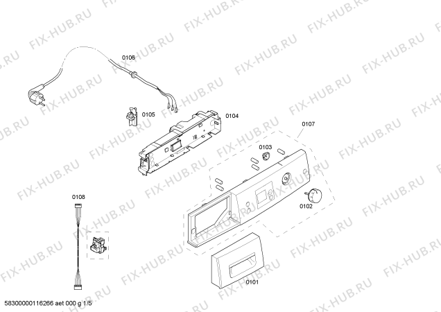 Схема №5 WTS86500IT с изображением Панель управления для сушильной машины Bosch 00446740