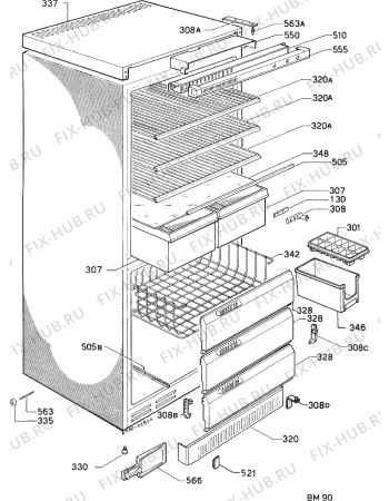 Взрыв-схема холодильника Zanussi ZTD723/95PR - Схема узла Housing 001