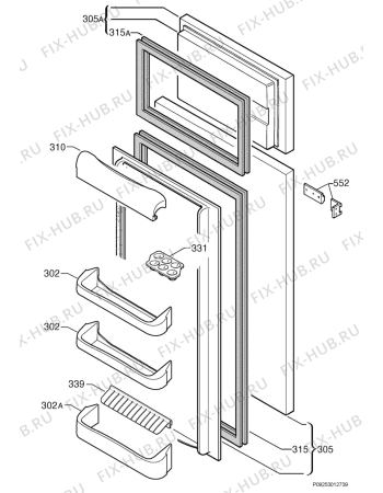 Взрыв-схема холодильника Zanussi ZI2303/2T - Схема узла Door 003