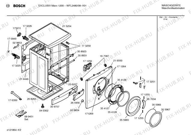 Схема №4 WFL2480 EXKLUSIV MAXX 1200 с изображением Панель управления для стиралки Bosch 00360934