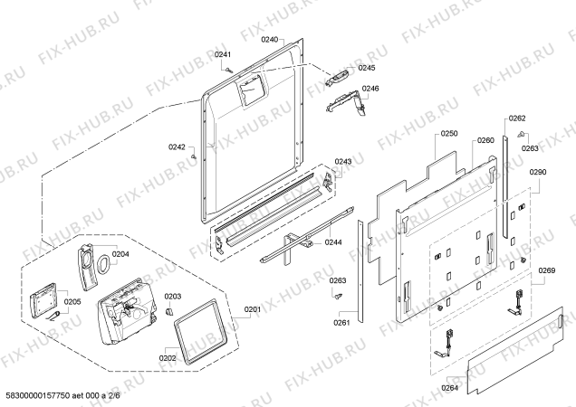 Взрыв-схема посудомоечной машины Bosch SBE86M20EU - Схема узла 02