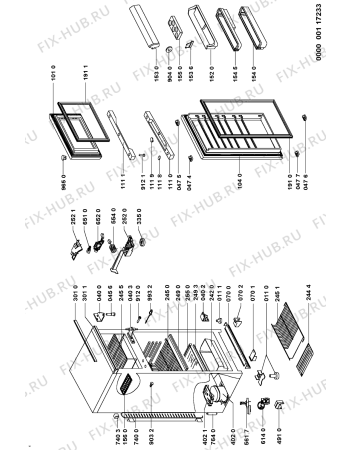 Схема №1 CBA 251 R/H с изображением Элемент корпуса для холодильника Whirlpool 481944269133