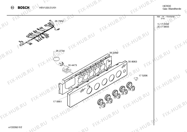 Схема №5 HSV122LEU с изображением Инструкция по эксплуатации для электропечи Bosch 00525354